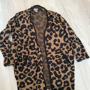 Chico's Leopard and Fringe Cardigan
